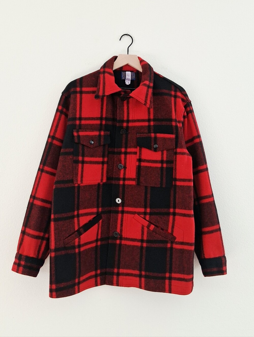 Vintage Pendleton Mackinaw Cruiser Jacket Coat Men's L Bufflalo Plaid Wool USA